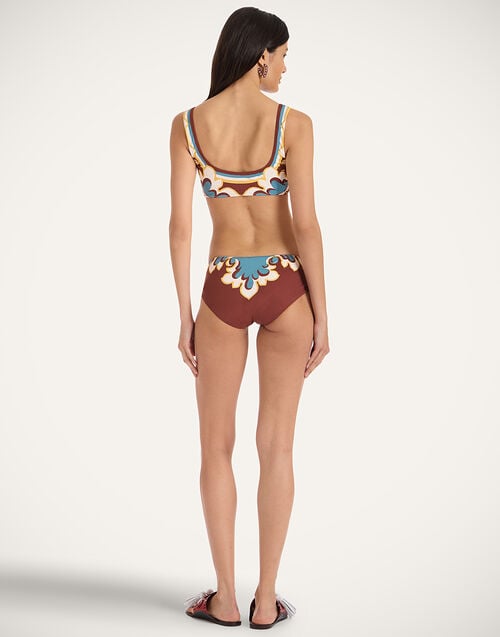 La Doublej Sunset Bikini Bottom Palazzo Placée Chocolate In Supreme Lycra
