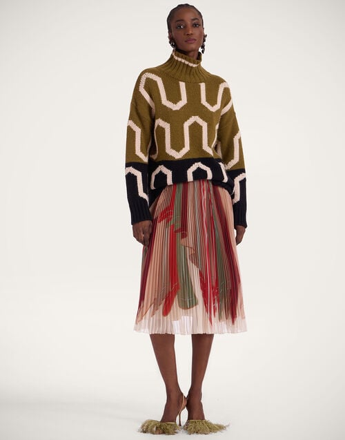 La Doublej Supremes Skirt Twist Placée Multicolor In Techno Chiffon