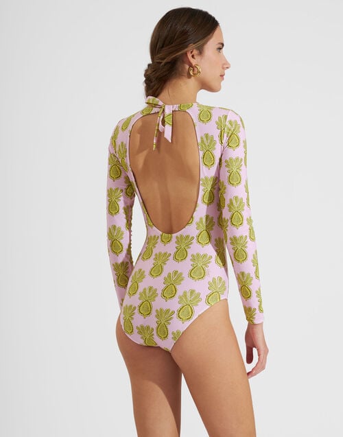 La Doublej Surf Suit Pineapple Sunflower Pink In Lycra