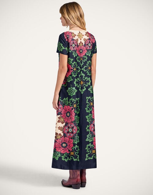 La Doublej Swing Dress Bounty Placée Red In Silk Twill