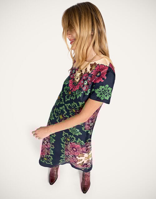 La Doublej Swing Dress Bounty Placée Red In Silk Twill