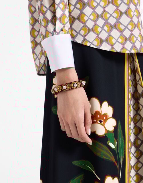 la doublej Tesoro Bracelet Solid Burgundy in Velvet