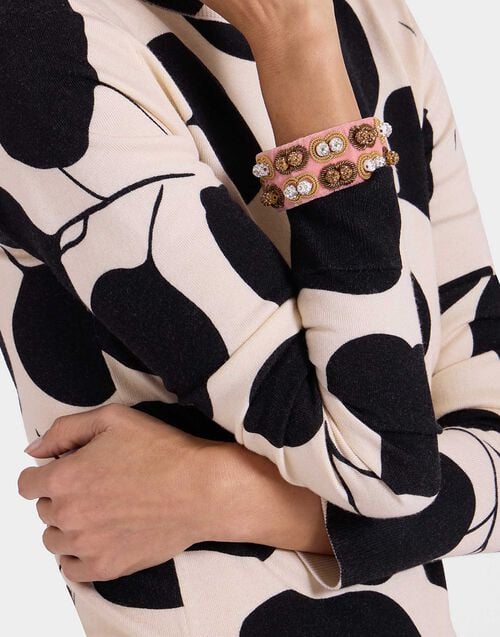 la doublej Tesoro Double Bracelet Solid Pink in Velvet
