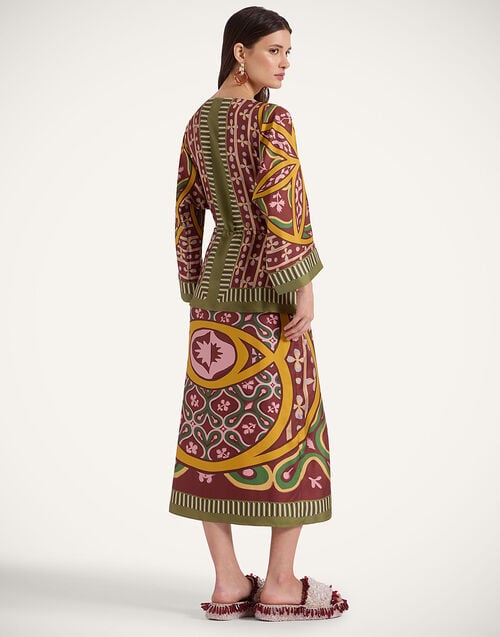 La Doublej The Apericena Dress Eclipse Placée Yellow In Silk Twill