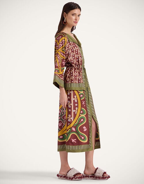 La Doublej The Apericena Dress Eclipse Placée Yellow In Silk Twill