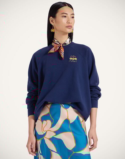 La Doublej The Biggie Concert Sweatshirt Bug Off Blue In Jersey