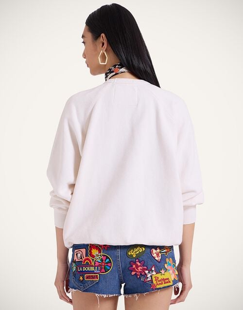 La Doublej The Biggie Concert Sweatshirt Patch It Up White In Jersey