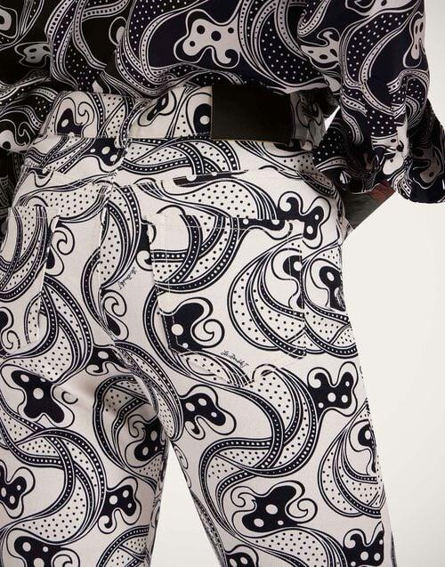 La Doublej The Cropped Flare Jean Aperol Black & White In Cotton Drill