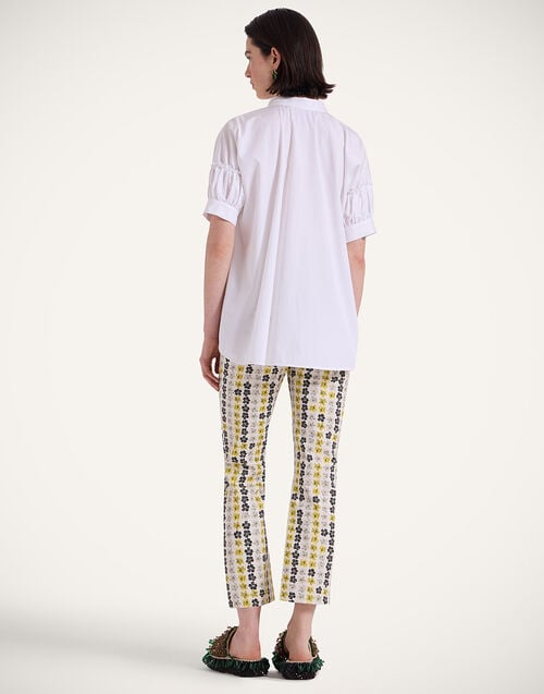 La Doublej The Cropped Flare Jean Cupid White In Cotton Drill