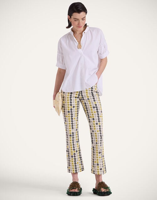 La Doublej The Cropped Flare Jean Cupid White In Cotton Drill