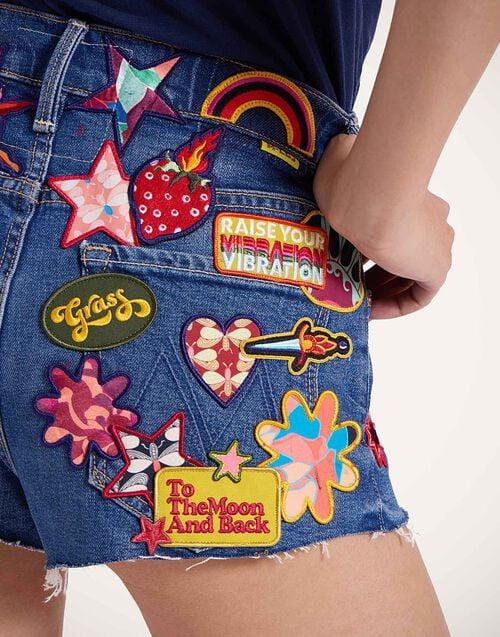 La Doublej The Dodger Short Fray Shorts Patch It Up Blue In Denim