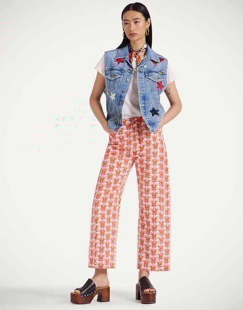 la doublej The Half Pipe Jeans Pull My Petaltail Orange in Denim