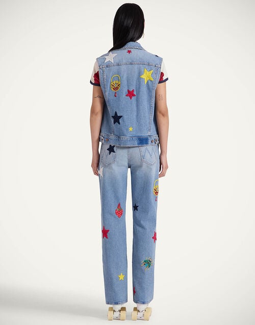 La Doublej The Maven Sneak Jeans Star Of The Show Blue In Denim