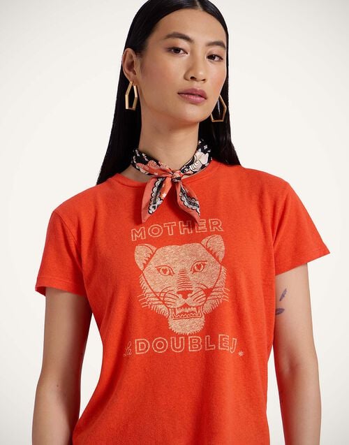 la doublej The Sinful T-Shirt Playing Favorites Orange in Jersey