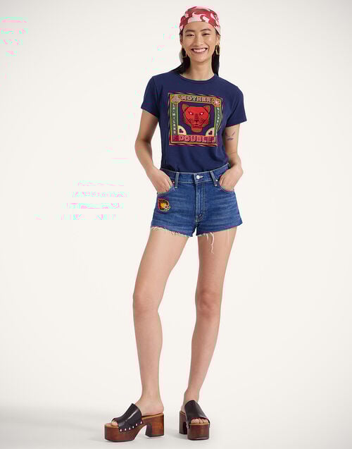 La Doublej The Sinful T-Shirt Runs In The Family Blue In Jersey