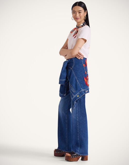 la doublej The Tune Up Maven Sneak Jeans Middle Child Blue in Denim