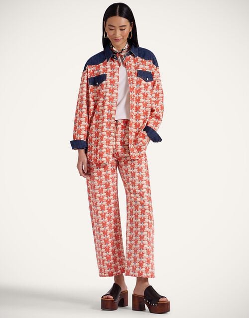 La Doublej The Tycoon Shirt Pull My Petaltail Orange In Cotton