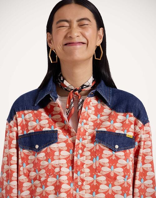 La Doublej The Tycoon Shirt Pull My Petaltail Orange In Cotton