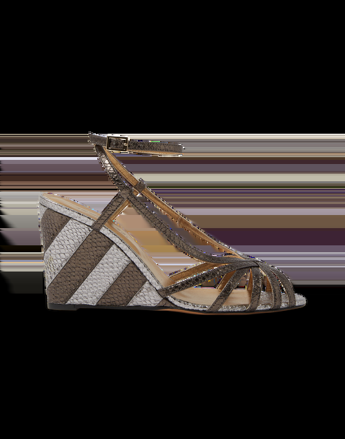 La Doublej The Weekend Wedge Anthracite In Faux Python