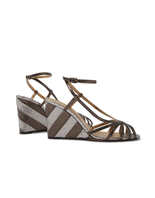 La Doublej The Weekend Wedge Anthracite In Faux Python