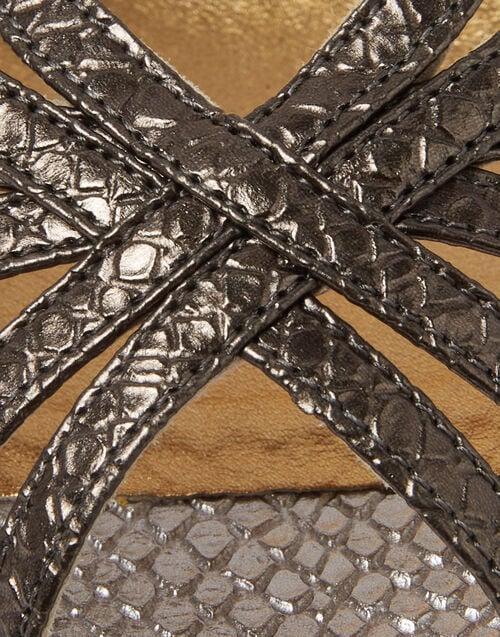 La Doublej The Weekend Wedge Anthracite In Faux Python