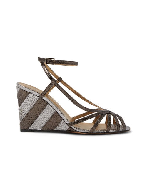 la doublej The Weekend Wedge Anthracite in Faux Python