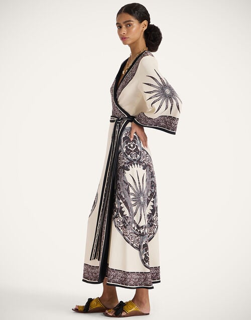 La Doublej The Wrap Dress Cobra Placée Grey In Sable Stretch