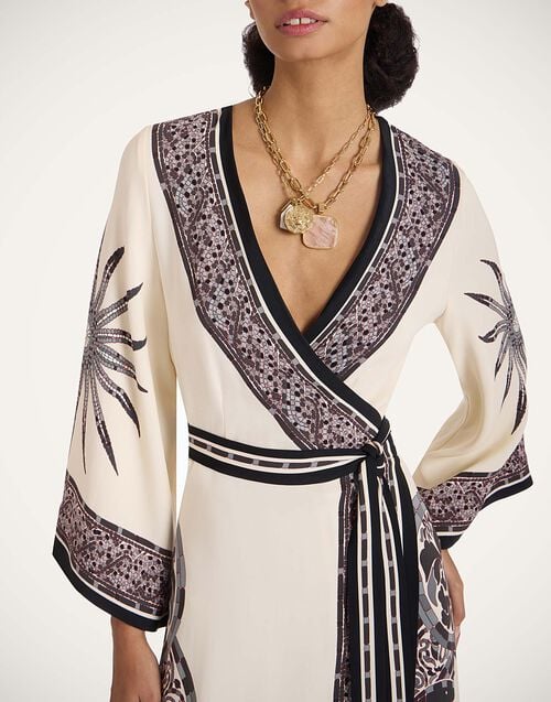 La Doublej The Wrap Dress Cobra Placée Grey In Sable Stretch