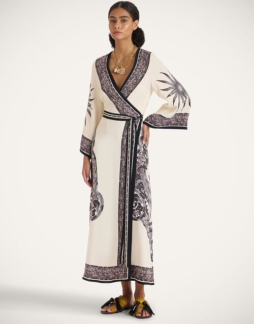 la doublej The Wrap Dress Cobra Placée Grey in Sable Stretch