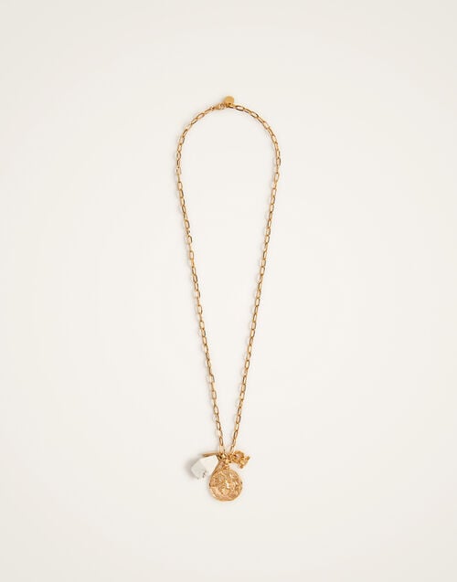 La Doublej Transformation Charm Necklace 24k Gold Plate & Howlite
