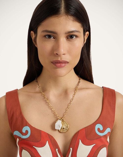 la doublej Transformation Charm Necklace 24k Gold Plate & Howlite