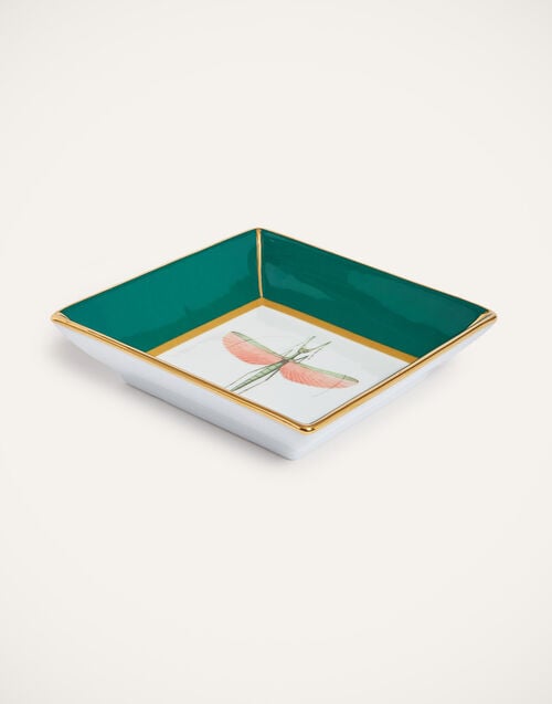 La Doublej Trinket Tray Libellula Green In Porcelain