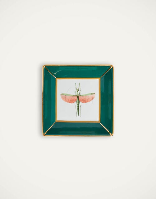 la doublej Trinket Tray Libellula Green in Porcelain