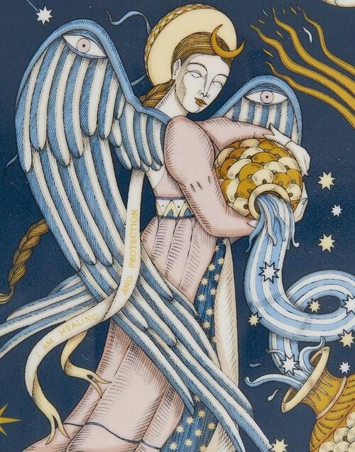 La Doublej Trinket Tray The Angel Midnight Blue In Porcelain