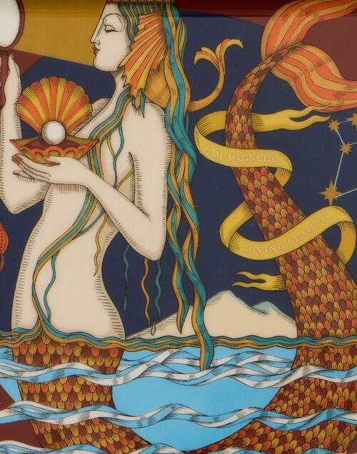 La Doublej Trinket Tray The Mermaid Bordeaux In Porcelain