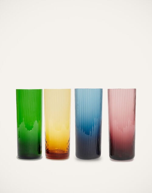 La Doublej Tumbler Glass Set Of 4 Misty Rainbow Mix In Murano Glass