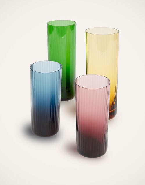 la doublej Tumbler Glass Set of 4 Misty Rainbow Mix in Murano Glass