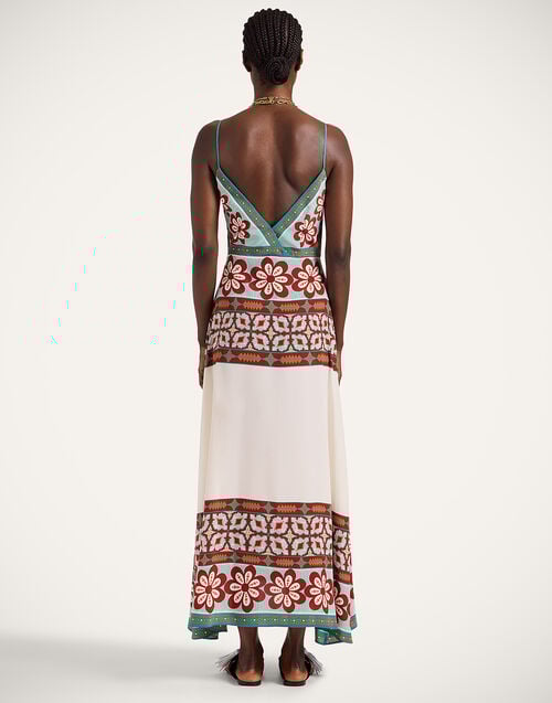 La Doublej Turn Around Dress Pagoda Placée Rust In Crepe De Chine