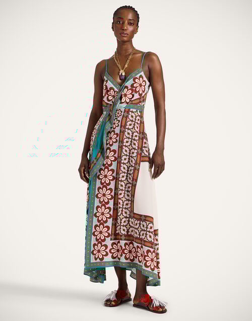 La Doublej Turn Around Dress Pagoda Placée Rust In Crepe De Chine