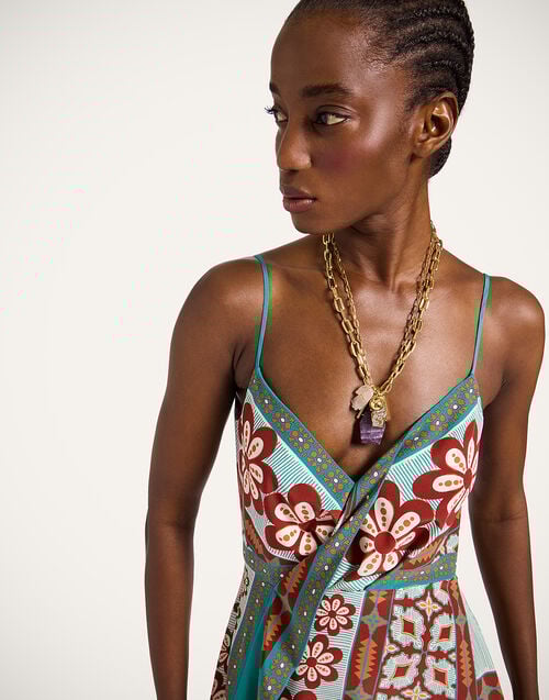 La Doublej Turn Around Dress Pagoda Placée Rust In Crepe De Chine