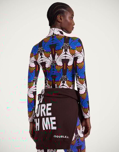 La Doublej Turtleneck Ali Chocolate In Skinny Jersey