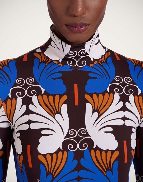 La Doublej Turtleneck Ali Chocolate In Skinny Jersey