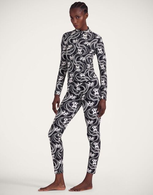 La Doublej Turtleneck Aperol Black & White In Skinny Jersey