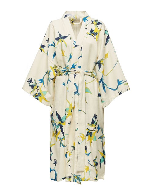 la doublej Unisex Big Robe Orchidea Bianco in Cotton