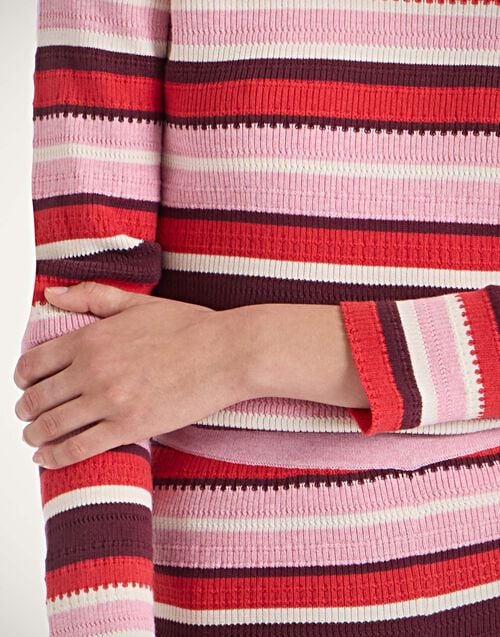 La Doublej Veneziana Top Multicolor Pink & Red In Cotton Cashmere