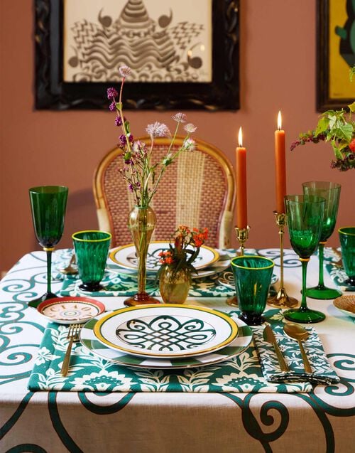 La Doublej Wine Glasses Set Of 2 Green In Murano Glass