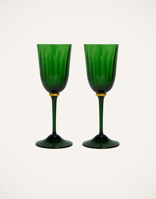 la doublej Wine Glasses Set Of 2 Green in Murano Glass