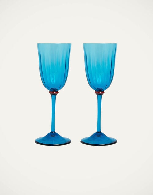 la doublej Wine Glasses Set Of 2 Turquoise in Murano Glass
