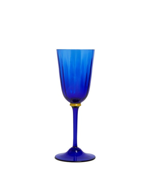 La Doublej Wine Glasses Set Of 4 Blue In Murano Glass