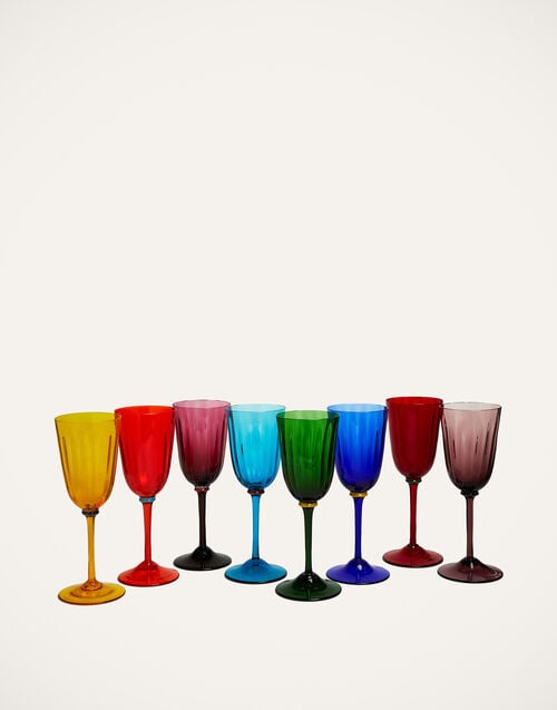 la doublej Wine Rainbow Glasses Set Of 8 Rainbow in Murano Glass